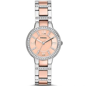 Fossil Women’s Quartz Stainless Steel Rose Gold Dial 30mm Watch ES3405