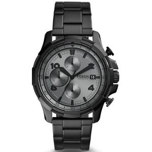 Fossil Men’s Chronograph Quartz Stainless Steel Grey Dial 45mm Watch FS5213