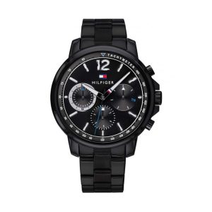 Tommy Hilfiger Men’s Quartz Analog Stainless Steel Black Dial 44mm Watch 1791529