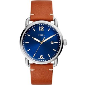 Fossil Men’s Quartz Leather Strap Blue Dial 42mm Watch FS5325