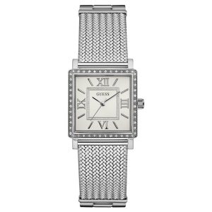 Guess Women’s Quartz Silver Stainless Steel White Dial 34mm Watch W0826L1