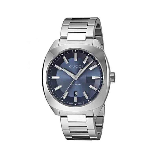 Gucci Men’s Swiss Made Quartz Stainless Steel Blue Dial 41mm Watch YA142303