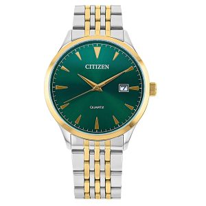 Citizen Men,s Quartz Stainless Steel Green Dial 41mm Watch DZ0064-52X