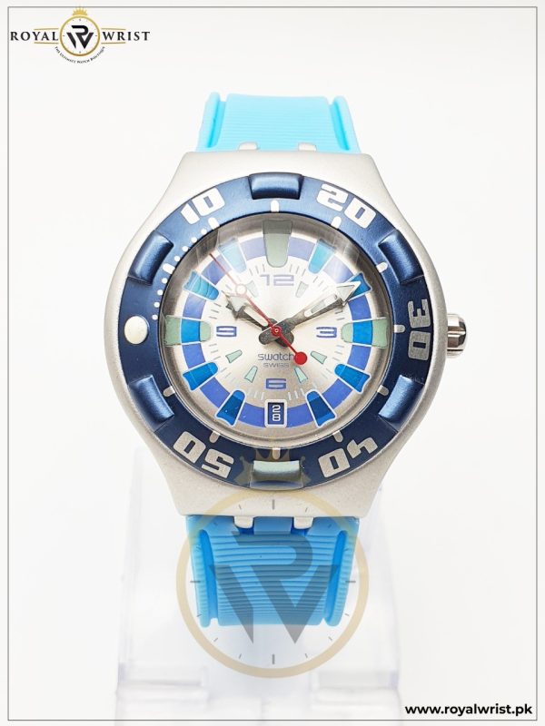 Swatch Kids Swiss Made Quartz Silicone Strap Silver Dial 44mm Watch YDS945