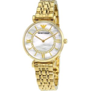 Emporio Armani Women’s Analog Stainless Steel Mother of Pearl Dial 32mm Watch AR1907