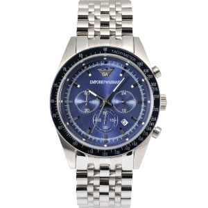 Emporio Armani Men’s Chronograph Quartz Stainless Steel Blue Dial 46mm Watch AR6072