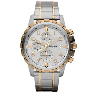 Fossil Men’s Chronograph Quartz Stainless Steel White Dial 45mm Watch FS4795