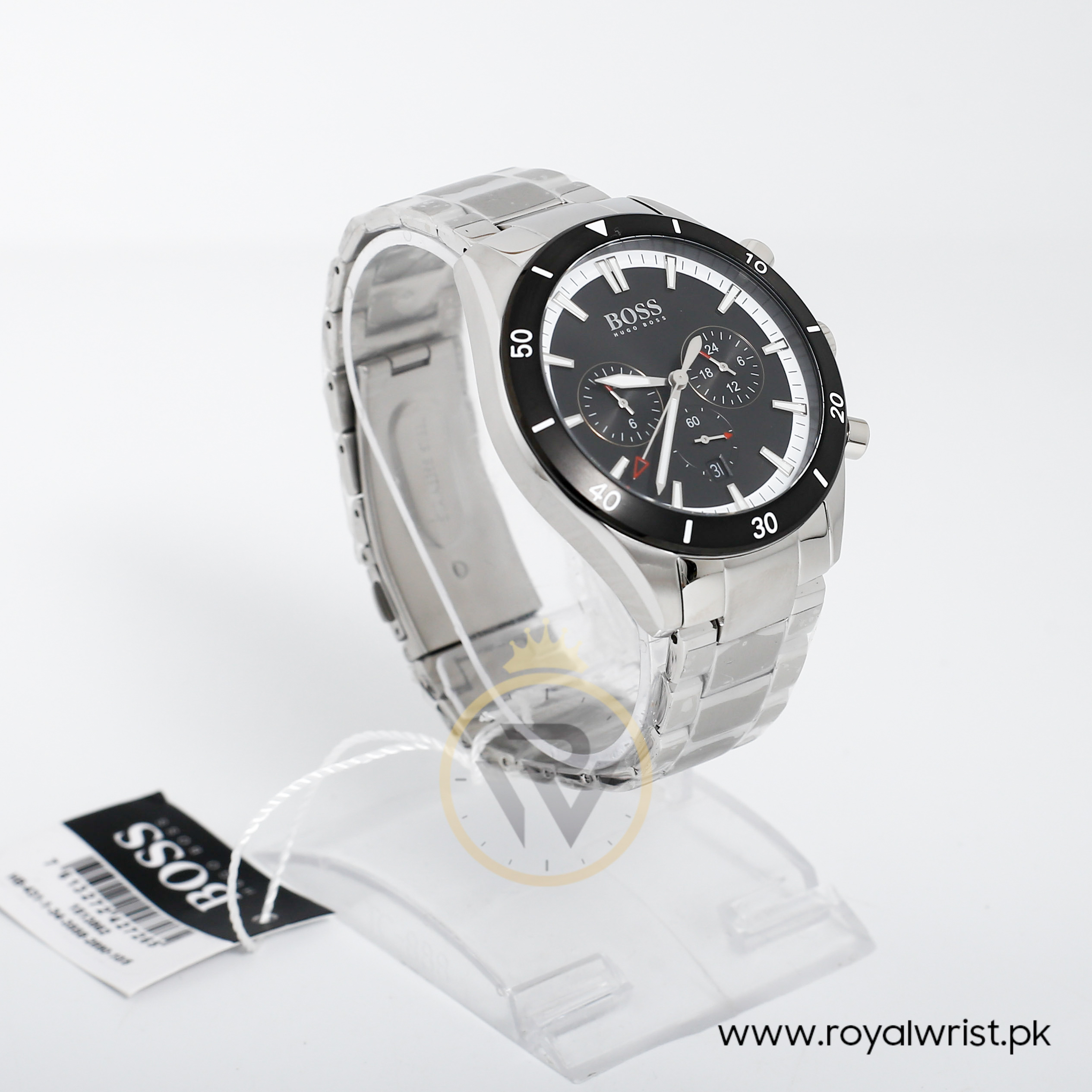 Hugo Boss Men\'s Stainless Black Watch Dial 44mm Quartz – Steel 1513862