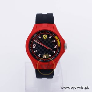 Ferrari Men's Quartz Black Silicone Strap Black Dial 44mm Watch 0830287/1