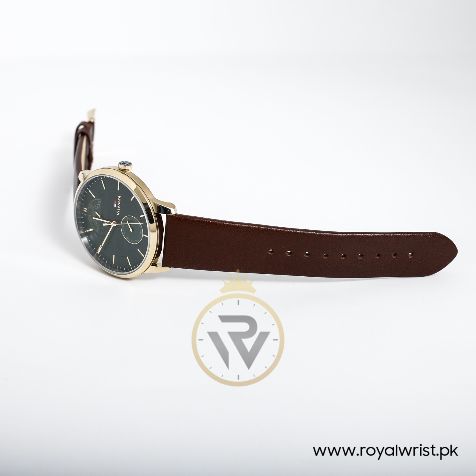 Tommy Hilfiger Men's Quartz Leather Strap Green Dial 41mm Watch