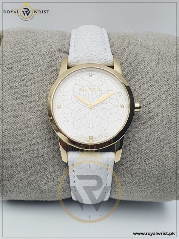 Pandora Women’s Quartz Swiss Made Leather Strap White Dial 30mm Watch 812038LS