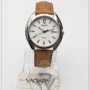 VAGARY Citizen Men,s Quartz Leather Strap White Dial 39mm Watch ID911610