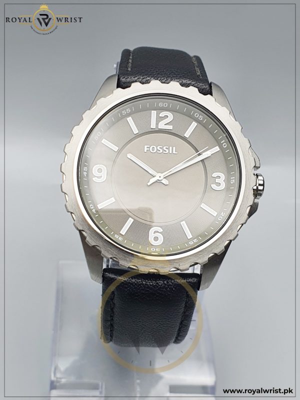 Fossil Men’s Quartz Leather Strap Grey Dial 44mm Watch BQ1532