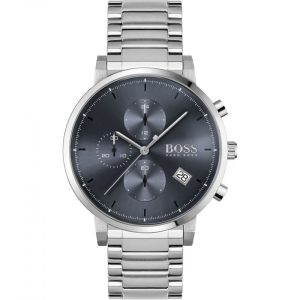 Hugo Boss Men’s Chronograph Quartz Stainless Steel Blue Dial 43mm Watch 1513779
