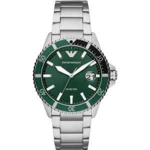 Emporio Armani Men’s Quartz Stainless Steel Green Dial 42mm Watch AR11338
