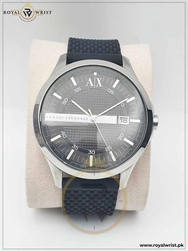 Armani Exchange Men’s Quartz Silicone Strap Black Dial 46mm Watch AX2101