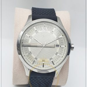Armani Exchange Men’s Quartz Silicone Strap Off-White Dial 46mm Watch AX2133