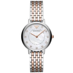 Emporio Armani Women’s Quartz Stainless Steel Mother of Pearl Dial 28mm Watch AR11094