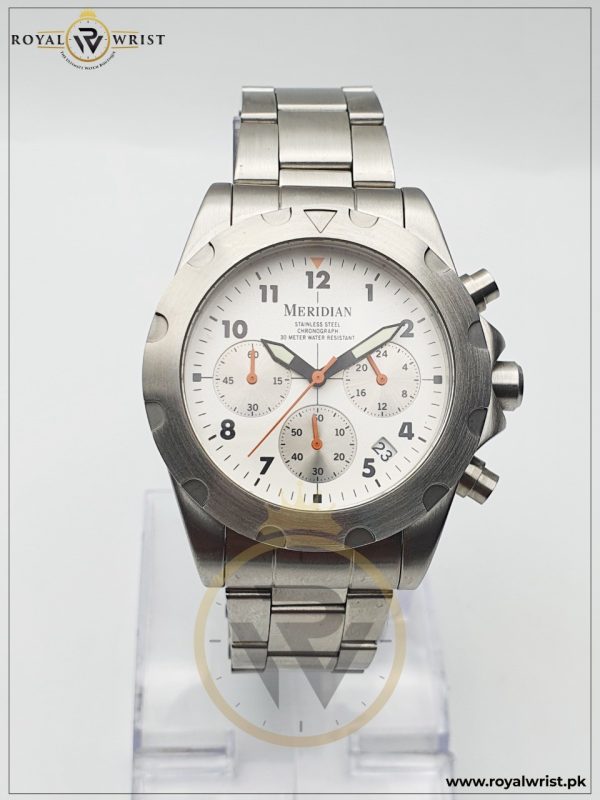 Meridian Men’s Quartz Stainless Steel White Dial 40mm Watch 3838