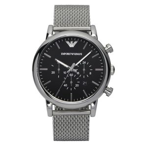 Emporio Armani Men’s Chronograph Quartz Stainless Steel Black Dial 46mm Watch AR1808