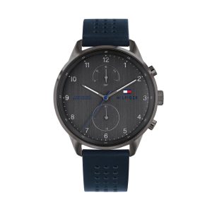 Tommy Hilfiger Men’s Quartz Leather Strap Grey Dial 44mm Watch 1791578