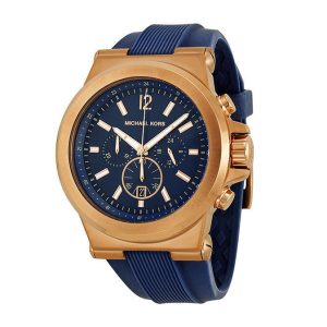 Michael Kors Men's Chronograph Silicone Strap Blue Dial 49mm Watch MK8295