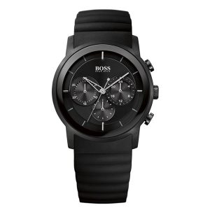 Hugo Boss Men’s Quartz Silicone Strap Black Dial 42mm Watch 1512639