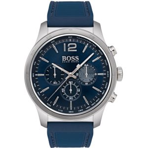 Hugo Boss Men’s Chronograph Quartz Silicone Strap Blue Dial 42mm Watch 1513526