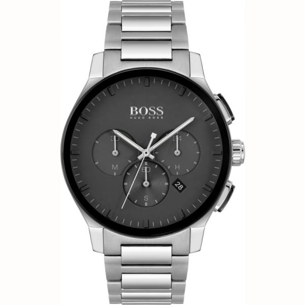 Hugo Boss Men’s Chronograph Quartz Stainless Steel Black Dial 44mm Watch 1513762