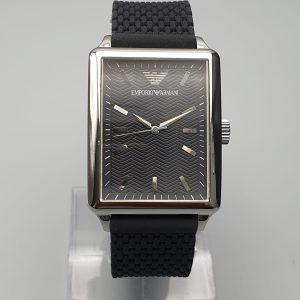 Emporio Armani Men’s Quartz Silicone Strap Black Dial 34mm Watch AR0416