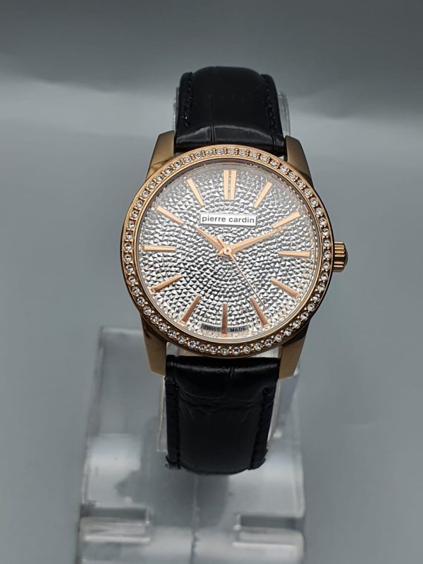 Pierre Cardin Women’s Swiss Made Quartz Leather Strap Silver Dial 34mm Watch PC107742