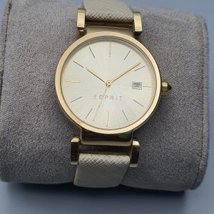 Esprit Women’s Quartz Leather Strap Gold Dial 34mm Watch ES16L301