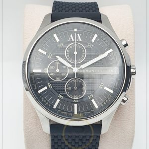 Armani Exchange Men’s Quartz Silicone Strap Black Dial 46mm Watch AX2153