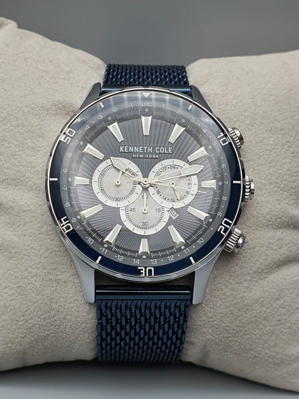 Kenneth Cole Men’s Quartz Stainless Steel Blue Dial 46mm Watch KC0394002