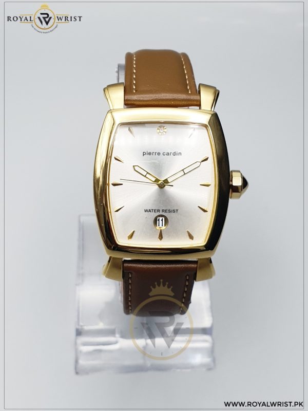 Pierre Cardin Men’s Leather Strap Silver Dial 36mm Watch 100251