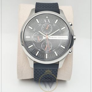 Armani Exchange Men’s Quartz Silicone Strap Black Dial 46mm Watch AX121501