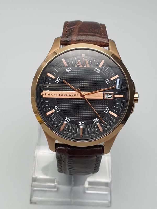 Armani Exchange Men’s Quartz Leather Strap Black Dial 46mm Watch AX2135