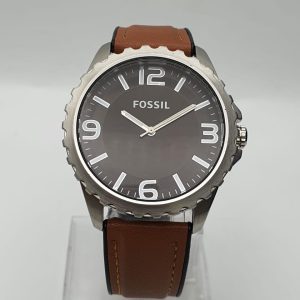 Fossil Men’s Quartz Leather Strap Dark Brown Dial 44mm Watch BQ1535