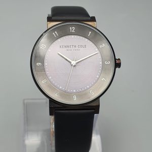 Kenneth Cole New York Unisex Leather Strap Grey Dial 38mm Watch KC0097JB003