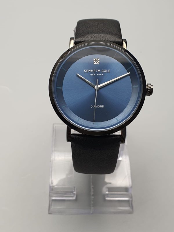 Kenneth Cole Men’s Quartz Leather Strap Blue Dial 43mm Watch KC520689