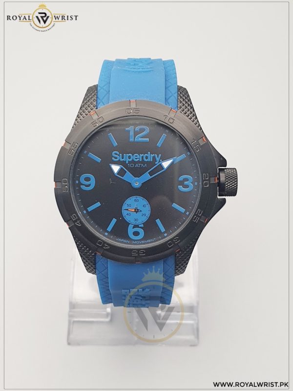 Superdry Men’s Quartz Silicone Strap Black Dial 44mm Watch SYG5058