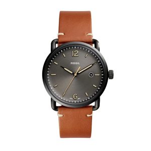 Fossil Men’s Quartz Leather Strap Black Dial 42mm Watch FS5276