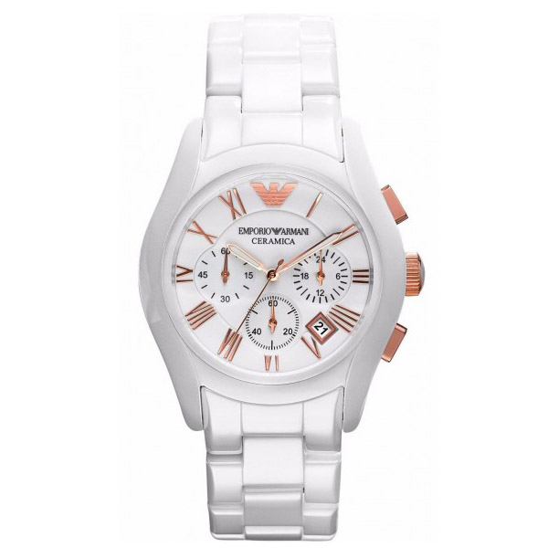 Emporio Armani Women's Quartz Ceramic Chain White Dial 42mm Watch AR1416 -  