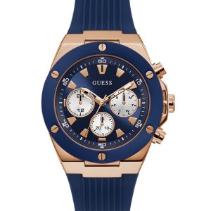 Guess Men’s Quartz Silicone Strap Blue Dial 46mm Watch GW0057G2