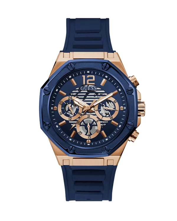 Guess Men’s Quartz Silicone Strap Blue Dial 44mm Watch GW0263G2