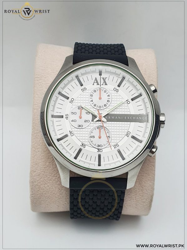 Armani Exchange Men’s Quartz Silicone Strap White Dial 46mm Watch AX2165