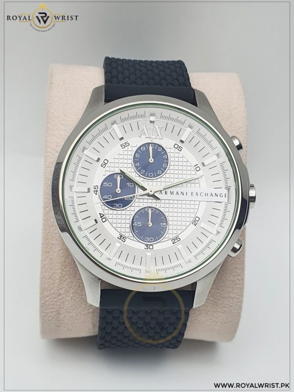 Armani Exchange Men’s Quartz Silicone Strap White Dial 46mm Watch AX2136