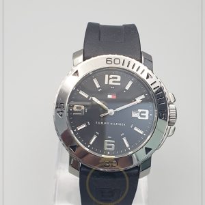 Tommy Hilfiger Men’s Quartz Silicone Strap Black Dial 43mm Watch TH1661371157