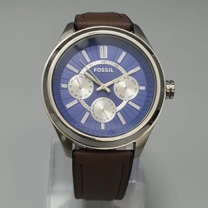 Fossil Men’s Quartz Leather Strap Blue Dial 44mm Watch BQ1512