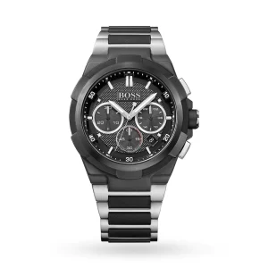 Hugo Boss Men’s Chronograph Quartz Stainless Steel Black Dial 46mm Watch 1513368